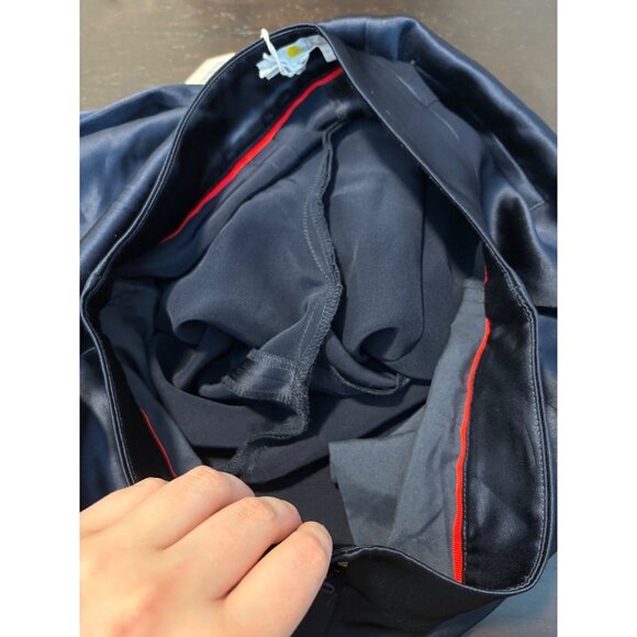 NEW Boden Wide-Leg Satin High-Rise Navy Blue Pockets Trousers Pants Women's 10 - Picture 9 of 15